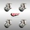 Service Caster 3 Inch 316SS Thermoplastic Rubber Wheel Swivel Top Plate Caster Set with Brake SCC-SS31620S314-TPRB-TLB-4 - alternate 2